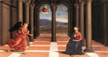 Die Verkündigung Oddi AltarPredella Renaissance Meister Raphael Ölgemälde
